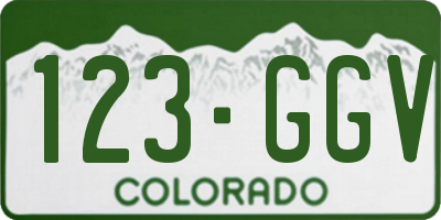 CO license plate 123GGV
