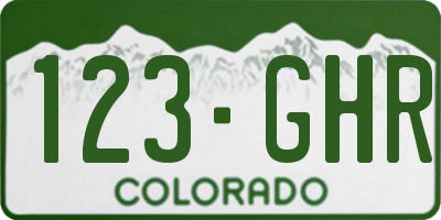 CO license plate 123GHR