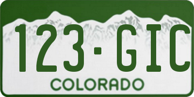 CO license plate 123GIC