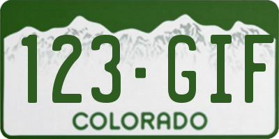 CO license plate 123GIF