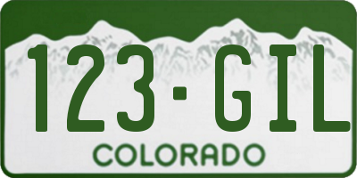 CO license plate 123GIL