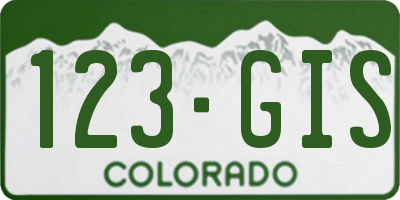 CO license plate 123GIS