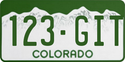 CO license plate 123GIT