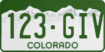 CO license plate 123GIV