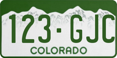 CO license plate 123GJC