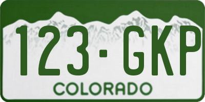 CO license plate 123GKP