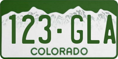 CO license plate 123GLA