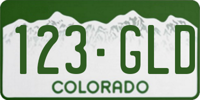 CO license plate 123GLD