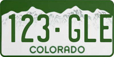CO license plate 123GLE