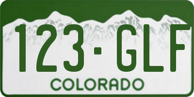 CO license plate 123GLF