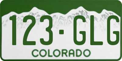 CO license plate 123GLG