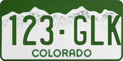 CO license plate 123GLK