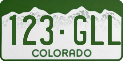 CO license plate 123GLL