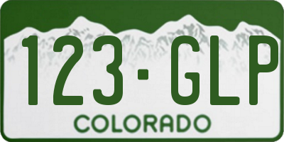 CO license plate 123GLP