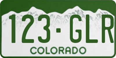 CO license plate 123GLR