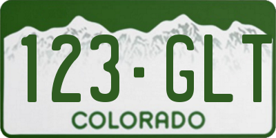 CO license plate 123GLT