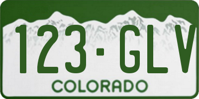 CO license plate 123GLV