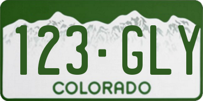 CO license plate 123GLY