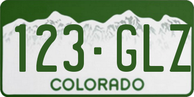 CO license plate 123GLZ