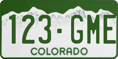 CO license plate 123GME