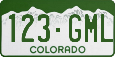 CO license plate 123GML