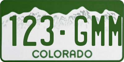 CO license plate 123GMM