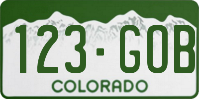 CO license plate 123GOB