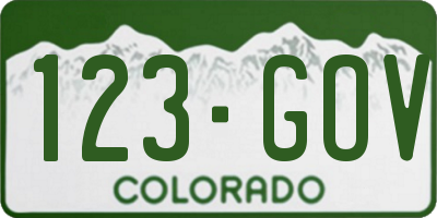 CO license plate 123GOV