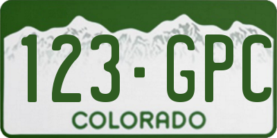 CO license plate 123GPC