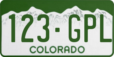 CO license plate 123GPL