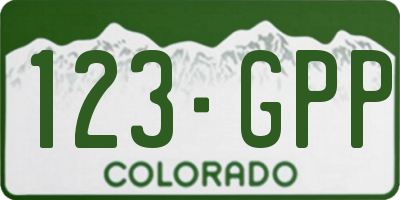 CO license plate 123GPP