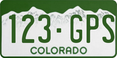 CO license plate 123GPS