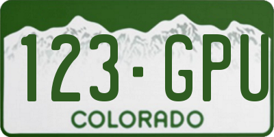 CO license plate 123GPU