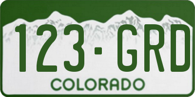 CO license plate 123GRD