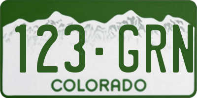 CO license plate 123GRN