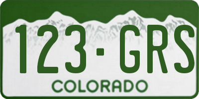 CO license plate 123GRS