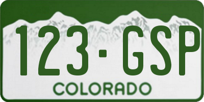 CO license plate 123GSP