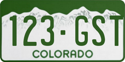 CO license plate 123GST