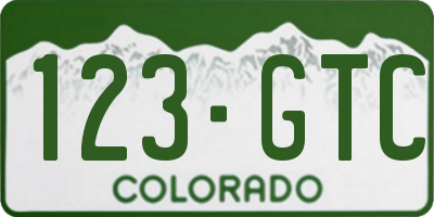 CO license plate 123GTC
