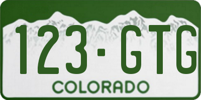 CO license plate 123GTG