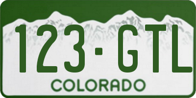 CO license plate 123GTL