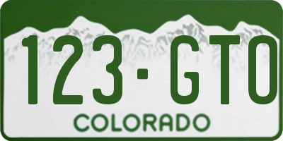 CO license plate 123GTO