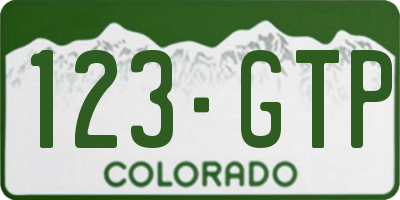 CO license plate 123GTP