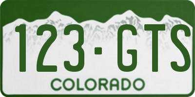 CO license plate 123GTS