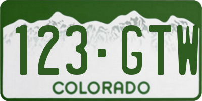 CO license plate 123GTW