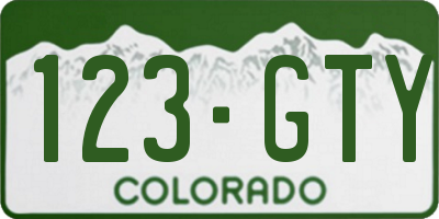 CO license plate 123GTY