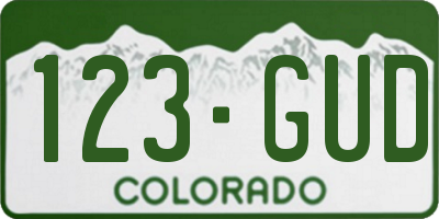 CO license plate 123GUD