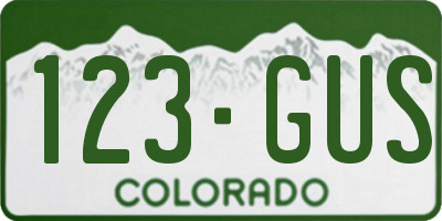 CO license plate 123GUS