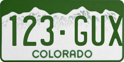 CO license plate 123GUX