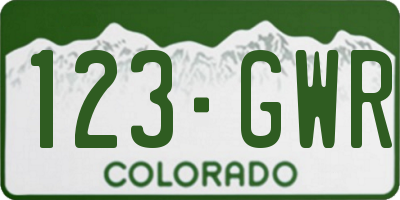 CO license plate 123GWR